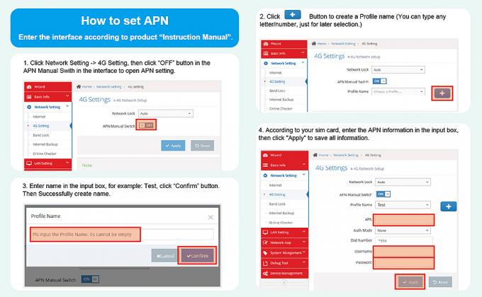 как установить APN